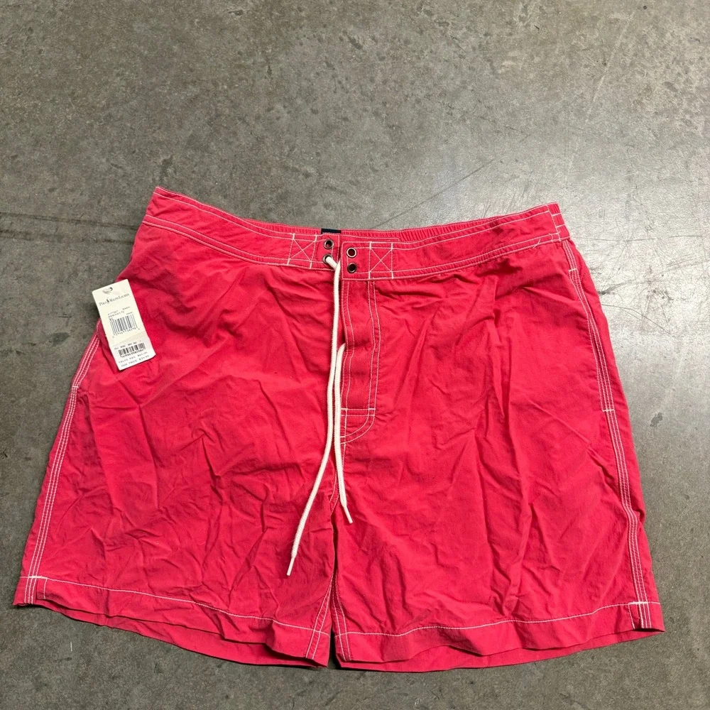 Polo‎ Ralph Lauren Mens XL Pink Swim Trunks Board Shorts Contrast Stitch NWT
